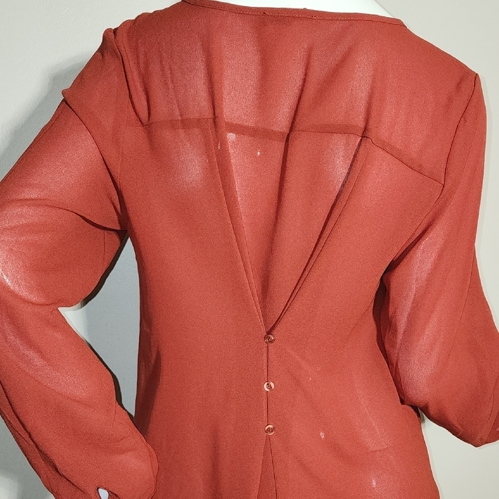 Mine Rust Button-Front Blouse - Picture 6 of 6